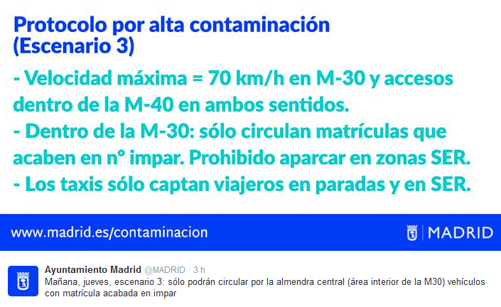 Qué pasa si se activa el escenario 3 por alta contaminación