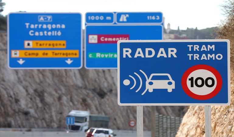 Radares de tramo en Cataluña