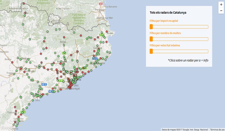 Las multas de los radares catalanes