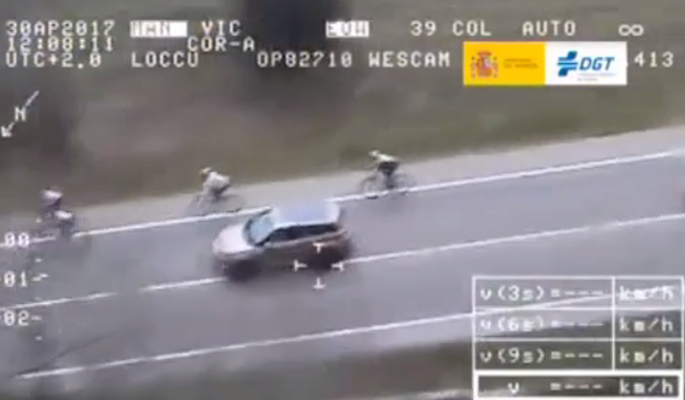 Ciclistas multados por el Pegasus