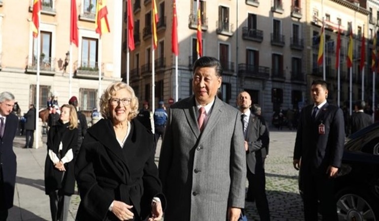 Caos en el centro de Madrid por la visita de Xi Jinping