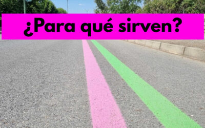 ¿Rayas rosas y verdes de la carretera? ¿Para qué son?